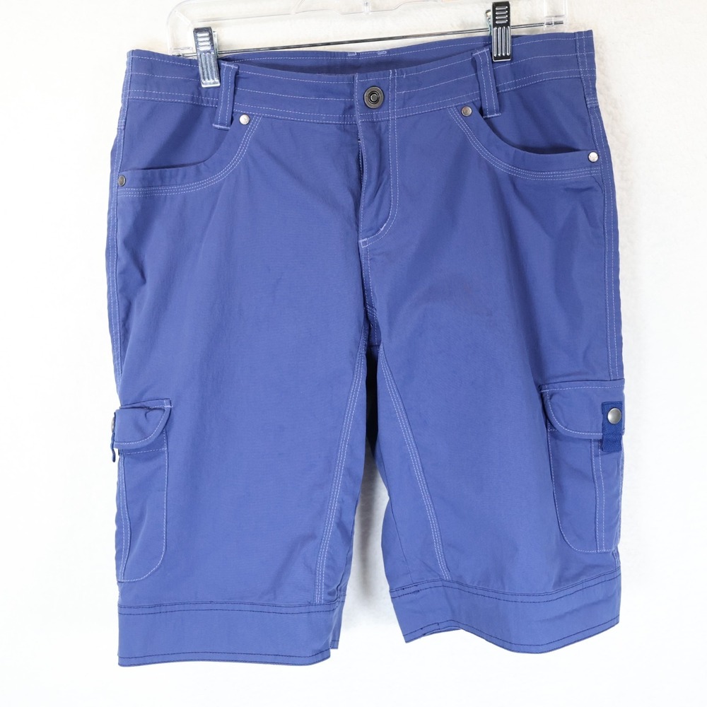 Kuhl Womens Navy Cargo Hiking Shorts Size 12 Outdoor Performance Casual Pocketed